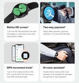 SACOSDING Montre Smartwatch Fitness Sport Activity Tracker - NFC / ECG / GPS / IP68 - Bracelet Métal Argent