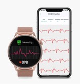SACOSDING Smartwatch Fitness Sportowy zegarek do śledzenia aktywności — NFC / EKG / GPS / IP68 — skórzany pasek czarny