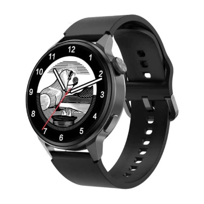 Smartwatch Fitness Sportowy zegarek do śledzenia aktywności – NFC / EKG / GPS / IP68 – silikonowy pasek w kolorze czarnym