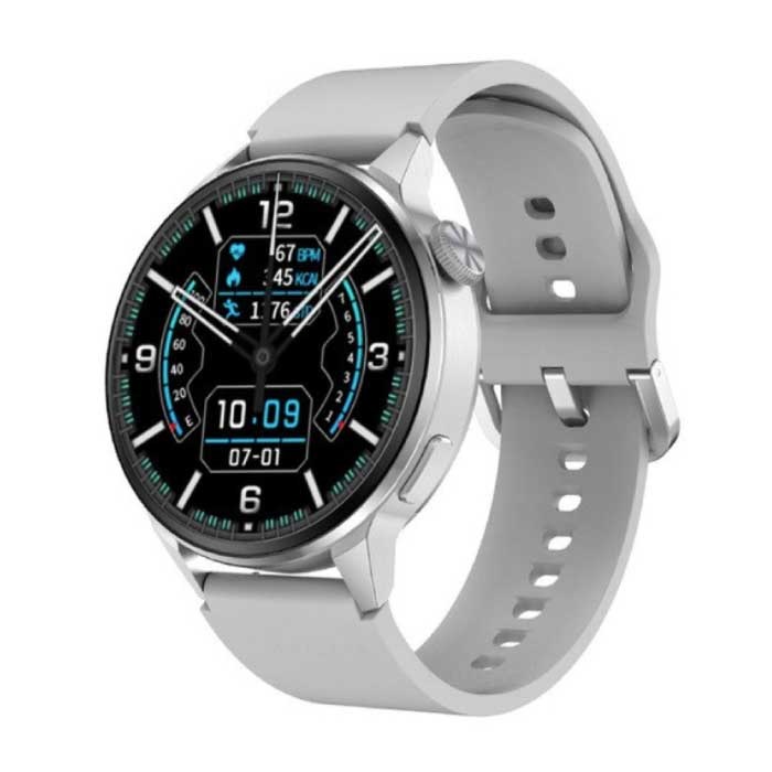 Smartwatch Fitness Sportowy zegarek do śledzenia aktywności - NFC / EKG / GPS / IP68 - silikonowy pasek szary