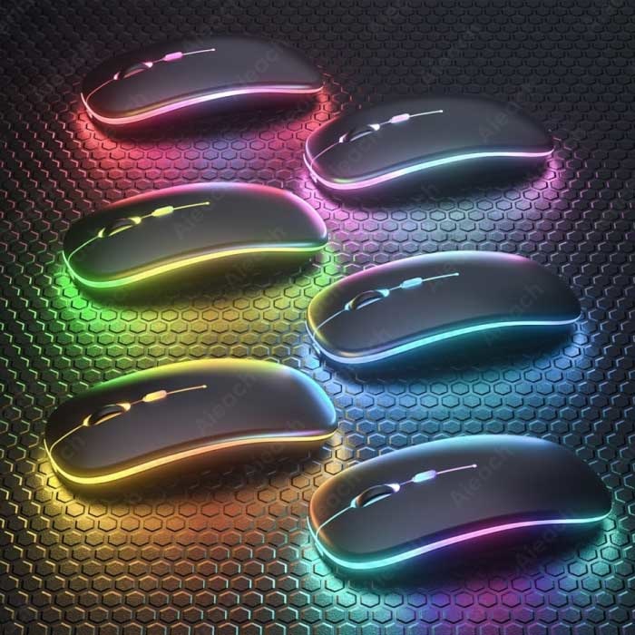 AIEACH RGB-Tastaturhülle und -Maus für iPad 10,2 Zoll – QWERTZ-Multifunktionstastatur, Bluetooth-Smart-Cover-Hülle, Rosa