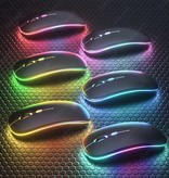 AIEACH Custodia Tastiera e Mouse RGB per iPad 10.9" - Custodia Smart Cover Bluetooth Tastiera QWERTY Multifunzione Giallo