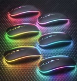 AIEACH RGB-Tastaturhülle und -Maus für iPad 9,7" - QWERTZ-Multifunktionstastatur, Bluetooth, Smart-Cover, Hülle, Dunkelgrün