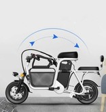 Daibot Bicicletta Elettrica con Sedile Extra - Smart E Bike Pieghevole - 350W - Batteria 8 Ah - Bianca