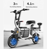 Daibot Bicicleta Eléctrica con Asiento Extra - Smart E Bike Plegable - 350W - Batería 8 Ah - Blanca