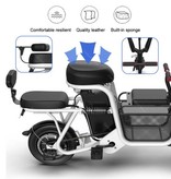 Daibot Bicicletta Elettrica con Sedile Extra - Smart E Bike Pieghevole - 350W - Batteria 8 Ah - Bianca