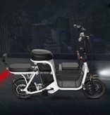 Daibot Rower elektryczny z dodatkowym siedzeniem - Składany Smart E Bike - 350W - Akumulator 8 Ah - Biały