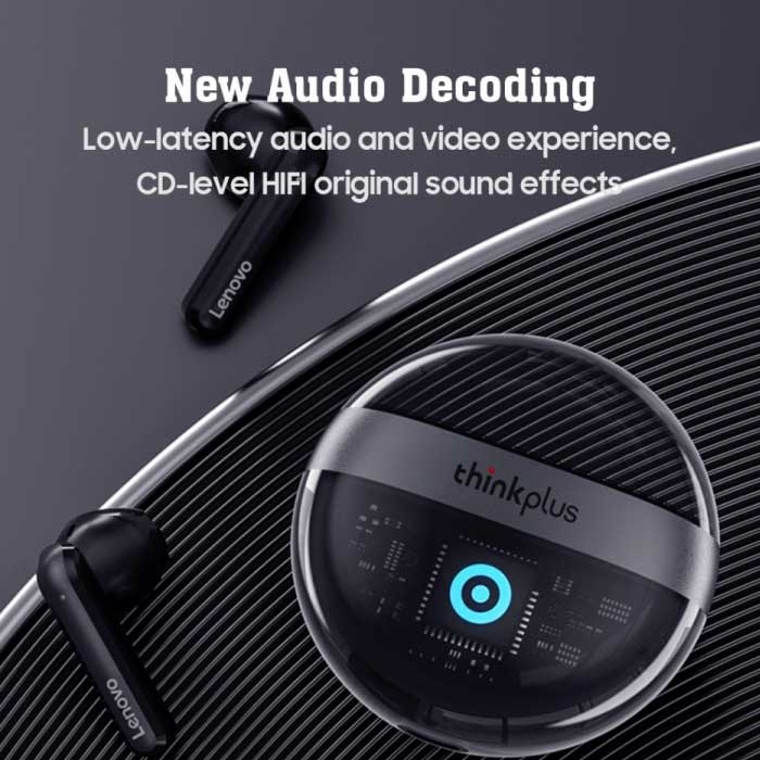 Lenovo Think Plus T40 Draadloze Oortjes - TWS Oordopjes Bluetooth 5.2 Earphones Earbuds Oortelefoon Zwart