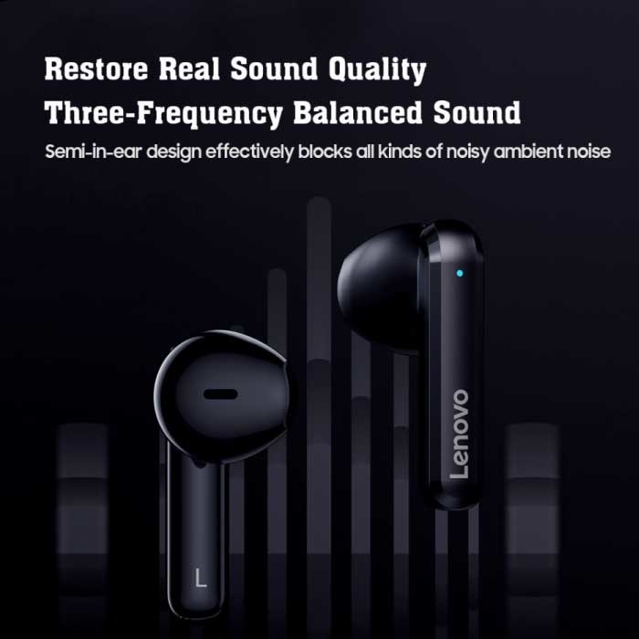 Lenovo Écouteurs sans fil ThinkPlus T40 - Écouteurs TWS Écouteurs Bluetooth 5.2 Écouteurs Écouteurs Noir