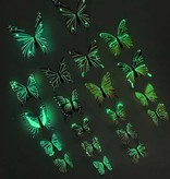 Stuff Certified® Glow in the Dark Butterflies - 12 Pieces - Luminous Wall Stickers Decoration Purple