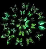 Stuff Certified® Glow in the Dark Schmetterlinge - 12 Stück - Leuchtende Wandaufkleber Dekoration Lila