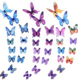 Stuff Certified® Glow in the Dark Papillons - 12 Pièces - Stickers Muraux Lumineux Décoration Violet