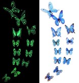 Stuff Certified® Farfalle Glow in the Dark - 12 Pezzi - Adesivi Murali Luminosi Decorazione Blu