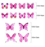 Stuff Certified® Glow in the Dark Butterflies - 12 Pieces - Luminous Wall Stickers Decoration Pink