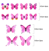 Stuff Certified® Glow in the Dark Papillons - 12 Pièces - Stickers Muraux Lumineux Décoration Rose