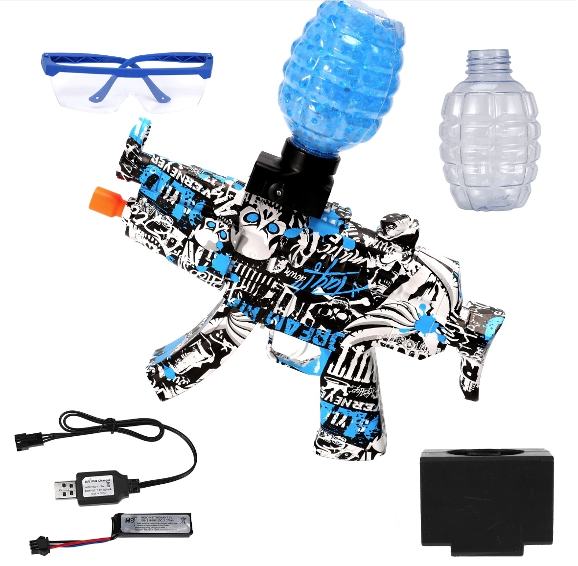 Stuff Certified® Pistolet à gel électrique avec 20 000 balles – Modèle MP5, jouet aquatique en mousse, rouge