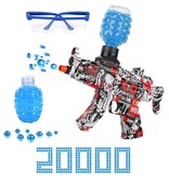 Stuff Certified® Blaster de Gel Eléctrico con 20,000 Bolas - Pistola de Juguete de Agua Modelo MP5 Rojo