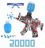 Stuff Certified® Blaster électrique à gel avec 20 000 balles - Pistolet à eau modèle MP5 rouge