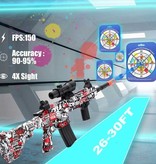Csnoobs Elektryczny blaster żelowy z 10 000 kulek - pistolet na wodę model M416 czerwony