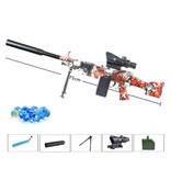 Csnoobs Electric Gel Blaster with 10,000 Balls - M249 Model Water Toy Gun Red