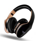 PunnkFunnk Cuffie Bluetooth P18 con custodia - Cuffie pieghevoli per DJ Cuffie nere