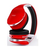 PunnkFunnk Auriculares Bluetooth P18 con bolsa de almacenamiento - Auriculares plegables para DJ, rojo