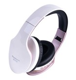 PunnkFunnk Cuffie Bluetooth P18 con custodia - Cuffie pieghevoli per DJ Cuffie bianche