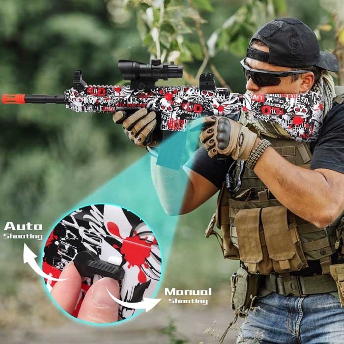 Csnoobs Elektrische Gel Blaster met 10.000 Balletjes - M416 Model Water Speelgoed Foam Shooter Blauw