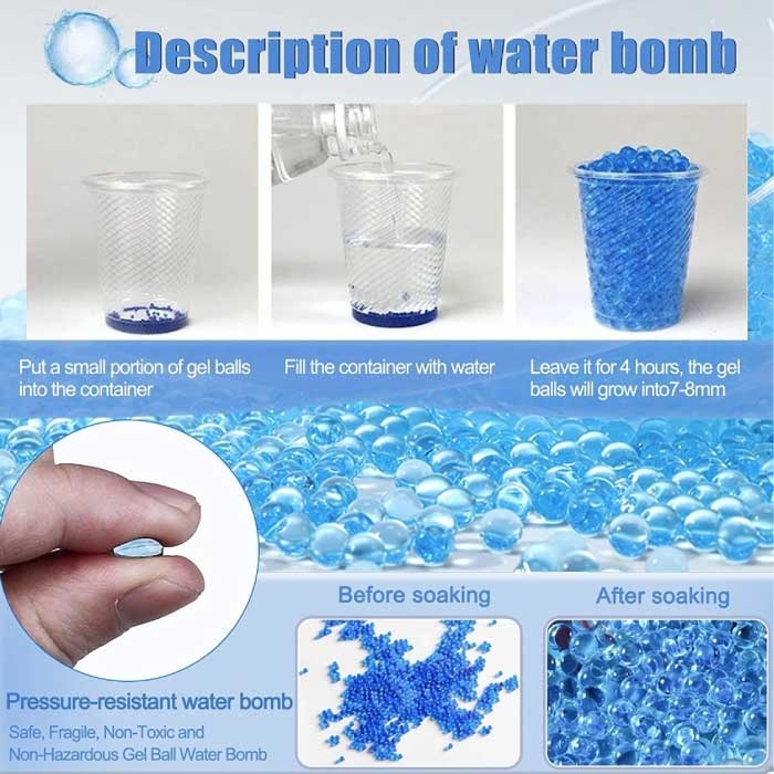 Csnoobs Elektrische Gel Blaster met 10.000 Balletjes - M416 Model Water Speelgoed Foam Shooter Blauw