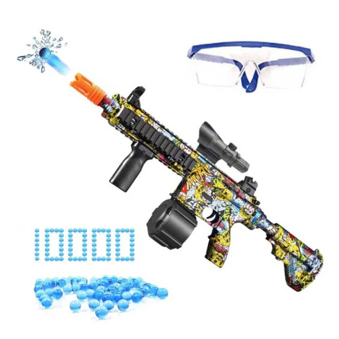 Elektrischer Gel Blaster mit 10.000 Bällen - M416 Modell Wasserspielzeug Schaum Shooter Graffiti
