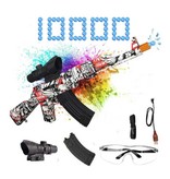 Csnoobs Blaster électrique à gel avec 10 000 balles - Pistolet à eau modèle AK47 rouge