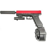 Csnoobs Elektrischer Gel-Blaster mit 10.000 Bällen – AK47 Modell Wasserspielzeugpistole Rot - Copy