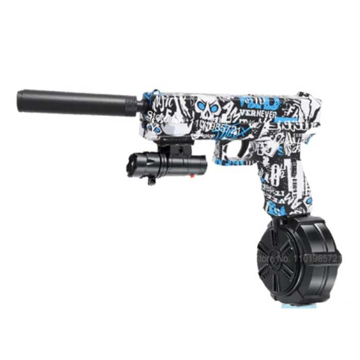Blaster de gel eléctrico con 10,000 bolas - Pistola de juguete de agua modelo Glock azul