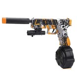 Csnoobs Gel Blaster elettrico con 10.000 palline - Pistola a pistola giocattolo ad acqua modello Glock arancione