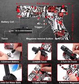 Csnoobs Elektrischer Gel-Blaster mit 10.000 Bällen – Glock Modell Wasserspielzeugpistole Rot