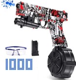 Csnoobs Blaster à gel électrique avec 10 000 balles - Pistolet à eau modèle Glock rouge