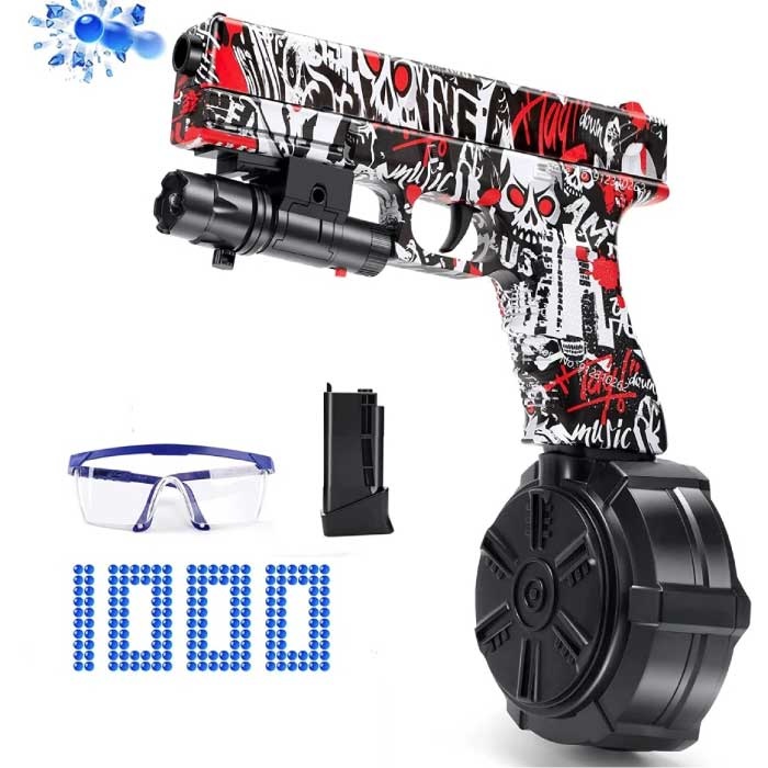Elektrischer Gel-Blaster mit 10.000 Bällen – Glock Modell Wasserspielzeugpistole Rot