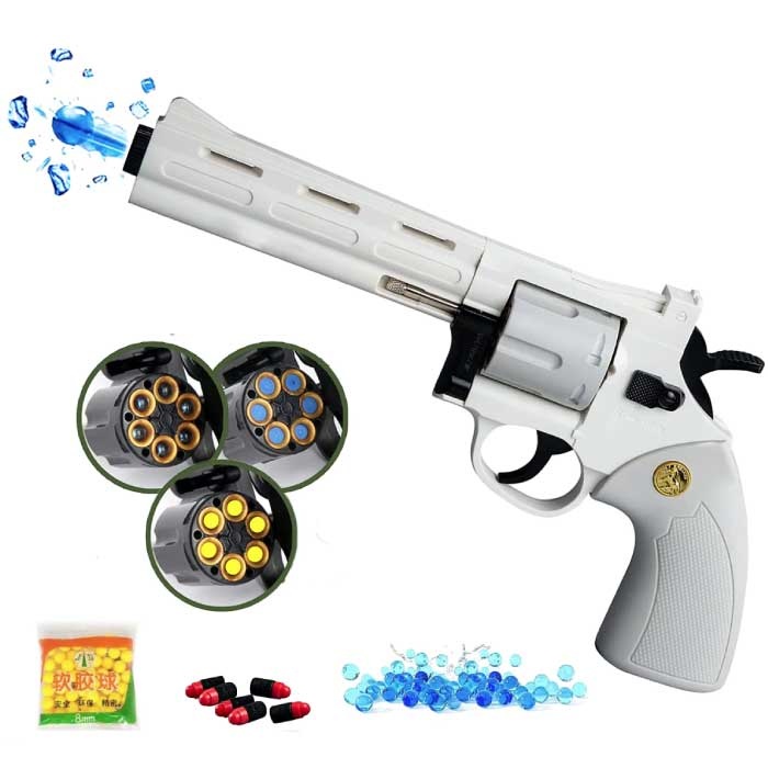 500 Ball Electric Gel Blaster - .357 Magnum Model Wodny Pistolet Zabawkowy Biały