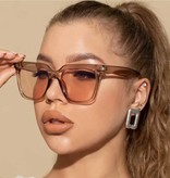 ZXWLYXGX Vintage Okulary Przeciwsłoneczne dla Kobiet - Retro Okulary Okulary UV400 Jazdy Odcienie Jasnobrązowy