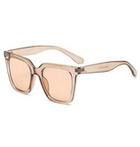 ZXWLYXGX Gafas de sol vintage para mujer - Gafas retro Gafas UV400 Tonos de conducción Marrón claro