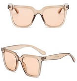 ZXWLYXGX Gafas de sol vintage para mujer - Gafas retro Gafas UV400 Tonos de conducción Marrón claro