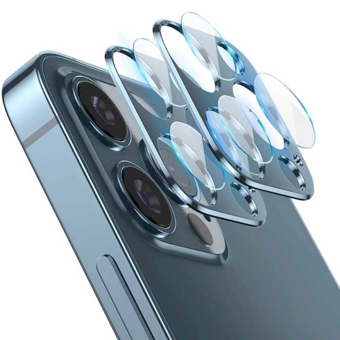 Confezione da 2 copriobiettivo per fotocamera in vetro temperato per iPhone 14 Pro - Custodia protettiva antiurto