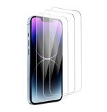 Stuff Certified® Paquete de 3 protectores de pantalla para iPhone 14 - Película de vidrio templado Vidrio templado