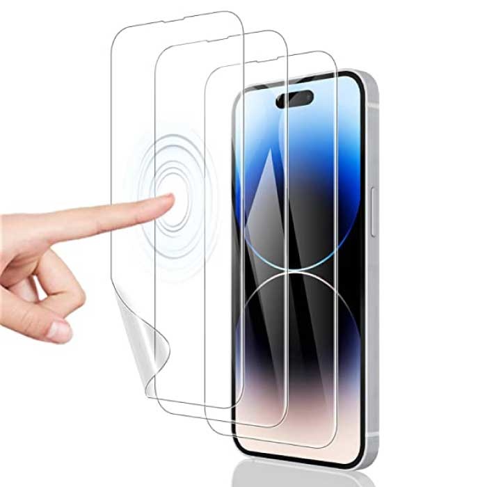 Paquete de 4 protectores de pantalla para iPhone 14 Pro, película de lámina de hidrogel, película protectora plegable PET