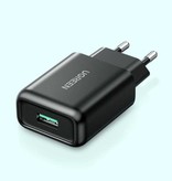 UGREEN Ładowarka sieciowa 18 W — szybkie ładowanie 3.0 USB Ładowarka ścienna Ładowarka ścienna Przejściówka do ładowarki domowej Czarna