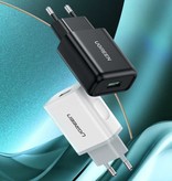 UGREEN Ładowarka sieciowa 18 W — szybkie ładowanie 3.0 USB Ładowarka ścienna Ładowarka ścienna Przejściówka do ładowarki domowej Czarna