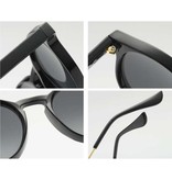 ZHM Okrągłe okulary przeciwsłoneczne w stylu retro - spolaryzowane okulary przeciwsłoneczne do jazdy w kolorze czarnym