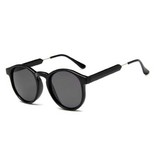 ZHM Lunettes de soleil rondes rétro - Polarized Driving Shades Vintage Black