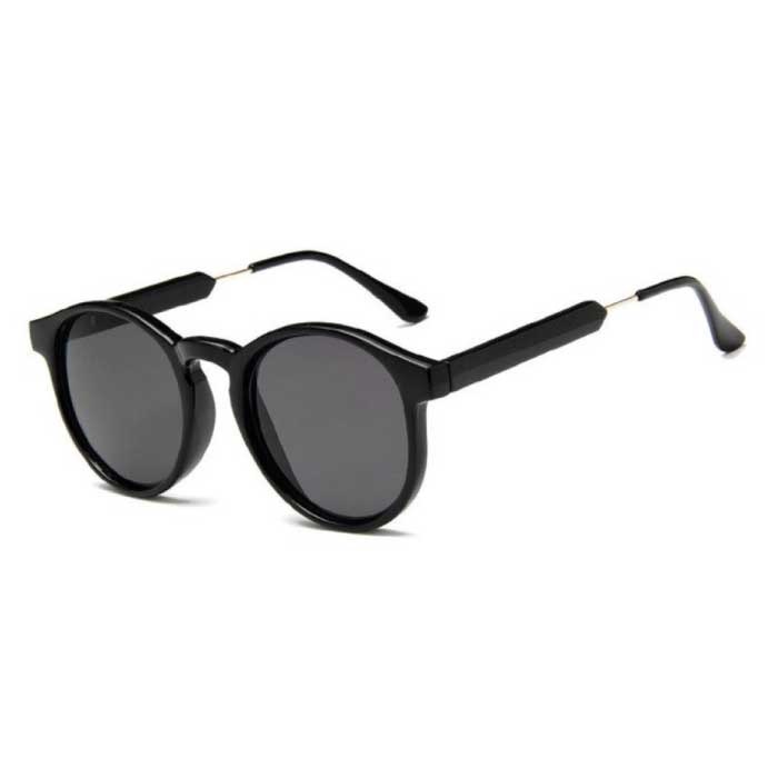 Retro Round Sunglasses - Polarized Driving Shades Vintage Black