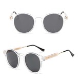 ZHM Lunettes de soleil rondes rétro - Polarized Driving Shades Vintage Transparent